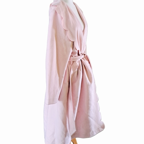 ELOQUII PINK DRAPER JAMES SCALLOP TRIM WRAP COAT SZ 2X - Picture 5 of 9